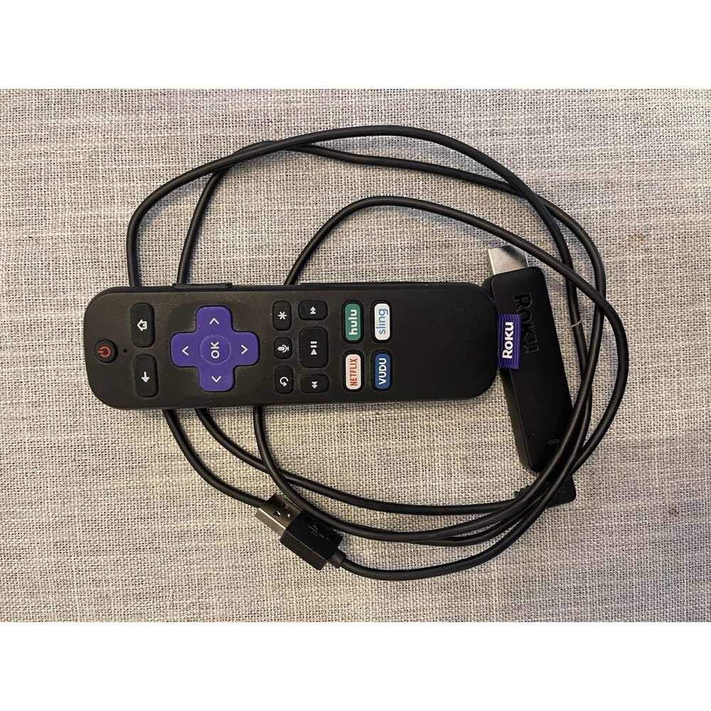 Roku Streaming Stick HDMI WIFI Media Player Dongle with Remote & Power Cable